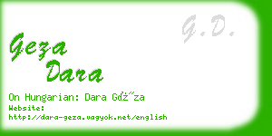 geza dara business card